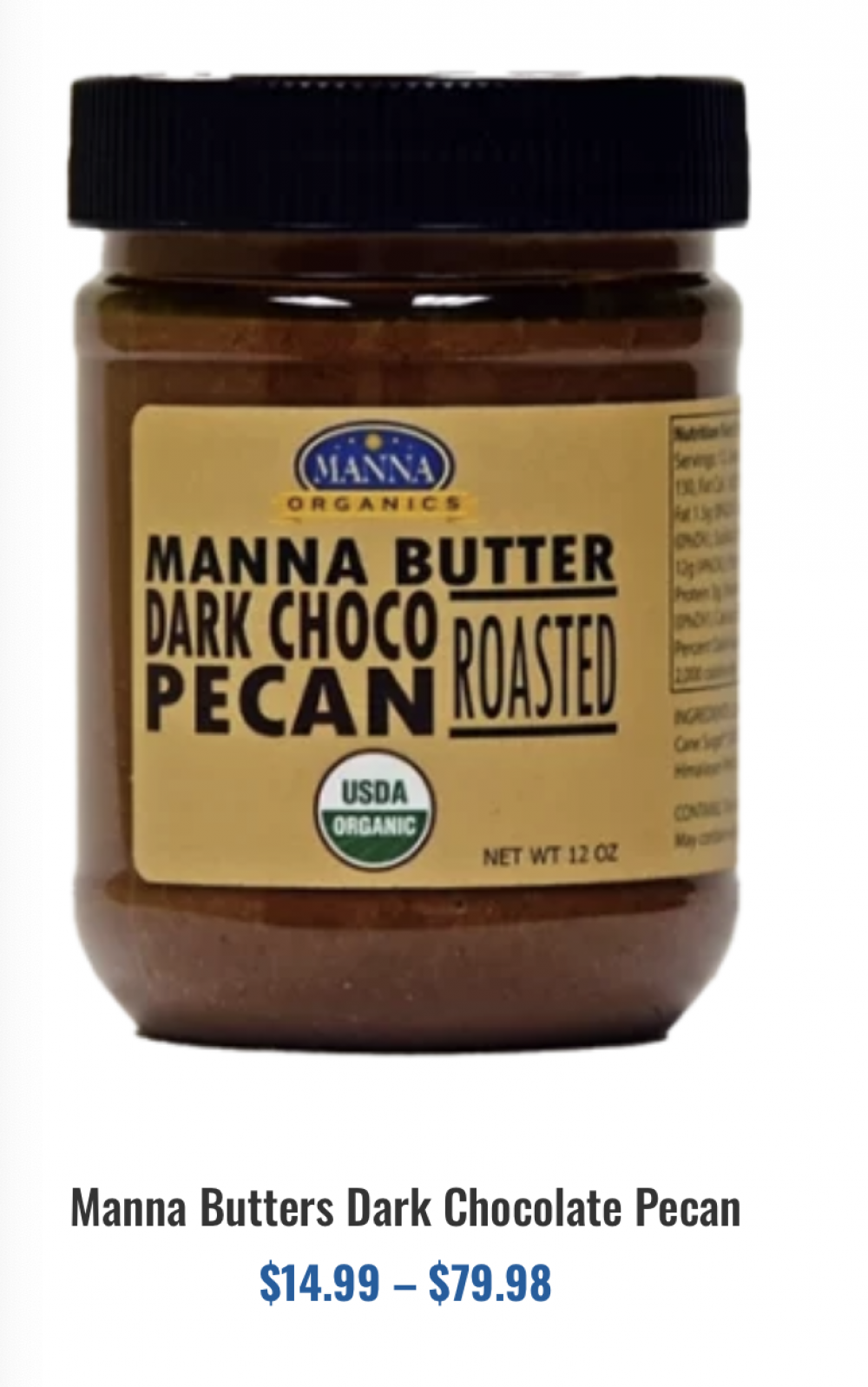 Manna Butters Dark Chocolate Pecan