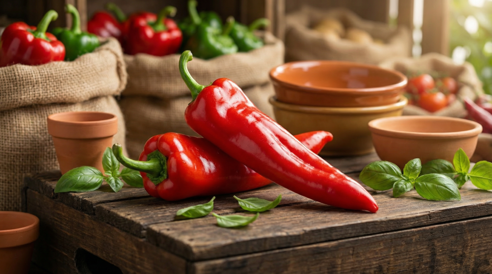 Sweet Red Italian Bullhorn Peppers